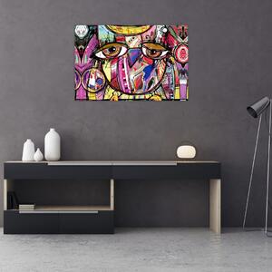 Slika - Ulična umetnost - sova (90x60 cm)