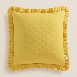 Romantična jastučnica MOLLY u senf žutoj boji 45 x 45 cm