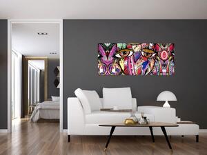 Slika - Ulična umetnost - sova (120x50 cm)