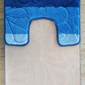 Set plavih kupaonskih tepiha 50 cm x 80 cm + 40 cm x 50 cm