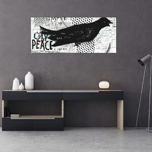Slika - Ulična umetnost - ptica (120x50 cm)