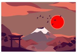 Slika - ilustracija gore Fuji (90x60 cm)
