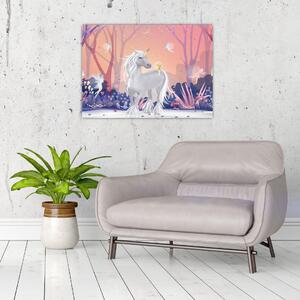 Slika - Samorog v čarobnem gozdu (70x50 cm)