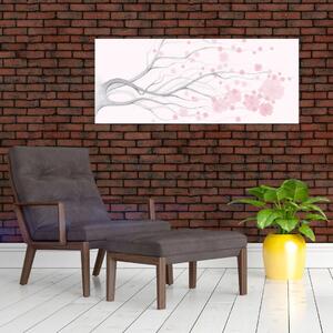 Slika - Rožnate rože (120x50 cm)
