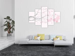 Slika - Rožnate rože (150x105 cm)