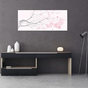 Slika - Rožnate rože (120x50 cm)