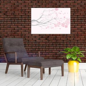 Slika - Rožnate rože (90x60 cm)