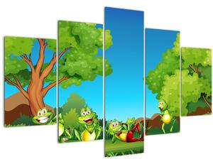 Slika - Vesele žabe (150x105 cm)