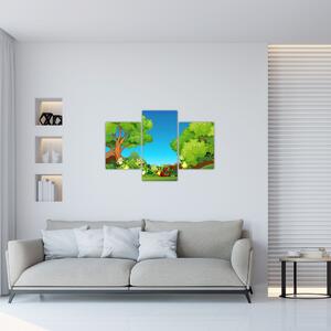Slika - Vesele žabe (90x60 cm)