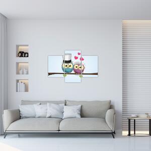 Slika - Zaljubljene sove (90x60 cm)