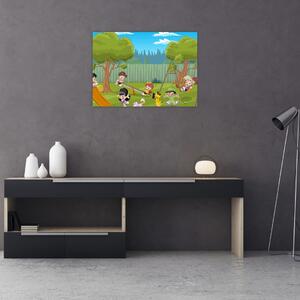 Slika - Otroci na igrišču (70x50 cm)