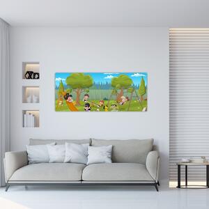 Slika - Otroci na igrišču (120x50 cm)