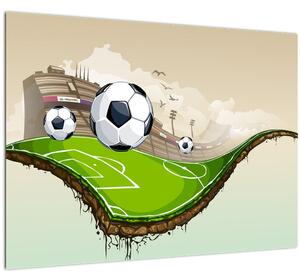 Staklena slika - Nogometno igrišče (70x50 cm)