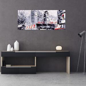 Slika - Ulica v Parizu, oljna slika (120x50 cm)