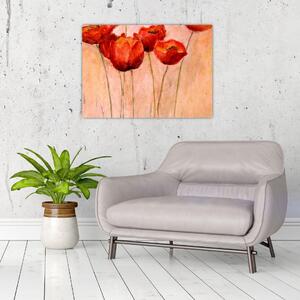 Slika - Rdeči tulipani (70x50 cm)