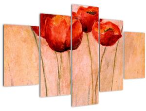 Slika - Rdeči tulipani (150x105 cm)