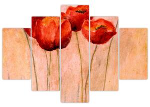 Slika - Rdeči tulipani (150x105 cm)