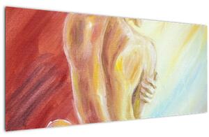 Slika počivajoče ženske, oljna slika (120x50 cm)
