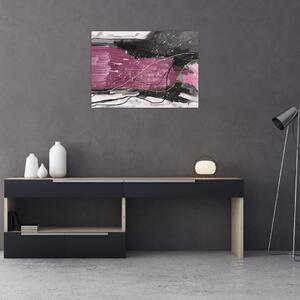 Slika - Roza in črna abstrakcija (70x50 cm)
