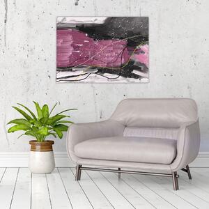 Slika - Roza in črna abstrakcija (70x50 cm)