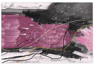 Slika - Roza in črna abstrakcija (90x60 cm)