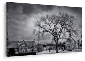 Slika crno-bijelog sela (90x60 cm)