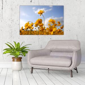 Slika polja s svetlo rumenimi cvetovi (90x60 cm)