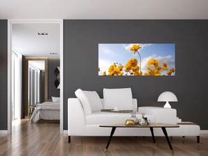 Slika polja s svetlo rumenimi cvetovi (120x50 cm)
