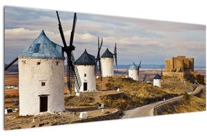 Slika - Mlini na veter Consuegra, Španija (120x50 cm)