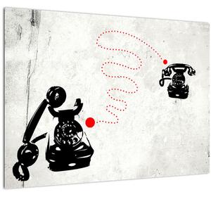Slika - Telefonska risba v slogu Banksyja (70x50 cm)