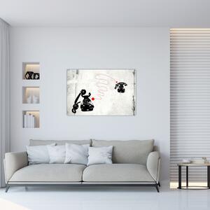 Slika - Telefonska risba v slogu Banksyja (90x60 cm)