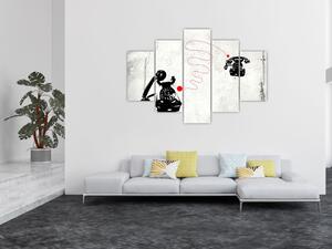 Slika - Telefonska risba v slogu Banksyja (150x105 cm)