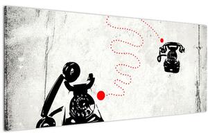 Slika - Telefonska risba v slogu Banksyja (120x50 cm)