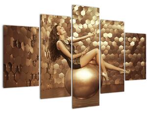 Podoba ženske v zlati sobi (150x105 cm)