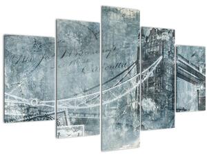 Slika - Tower Bridge v hladnih tonih (150x105 cm)