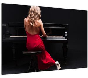 Slika ženske, ki igra klavir (90x60 cm)