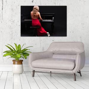 Slika ženske, ki igra klavir (90x60 cm)
