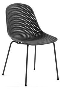 Tamno siva metalna vrtna stolica Quinby – Kave Home