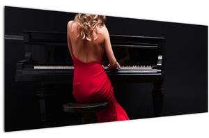 Slika ženske, ki igra klavir (120x50 cm)