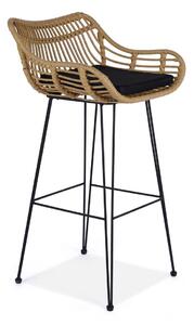 Barski stolac Houston 1374Svijetlo smeđa, Crna, 99x54x52cm, PVC pletivo, Metalne