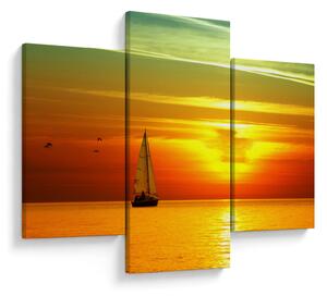 Slika zalaska sunca s jahtom (90x60 cm)