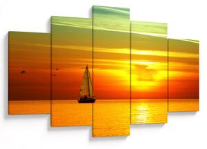 Slika zalaska sunca s jahtom (150x105 cm)
