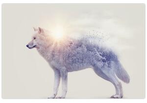 Slika - Arktični volk zrcali divjo pokrajino (90x60 cm)