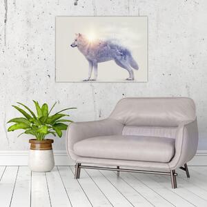 Slika - Arktični volk zrcali divjo pokrajino (70x50 cm)