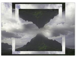 Slika - Gore na Islandiji, geometrijski kolaž (70x50 cm)