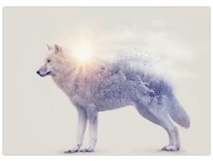 Slika - Arktični volk zrcali divjo pokrajino (70x50 cm)