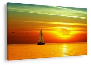 Slika zalaska sunca s jahtom (90x60 cm)