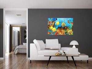 Slika - Barvit koralni greben (90x60 cm)