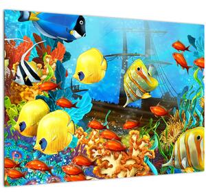 Slika - Barvit koralni greben (70x50 cm)