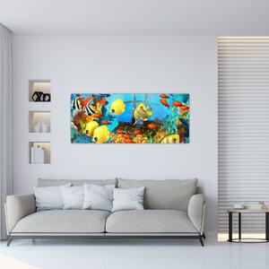 Slika - Barvit koralni greben (120x50 cm)